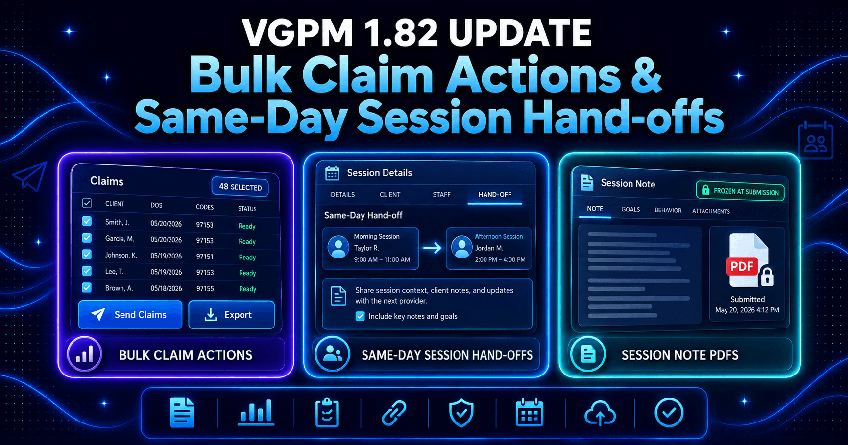 VGPM 1.82 Update: Bulk Claim Actions & Same-Day Session Hand-offs